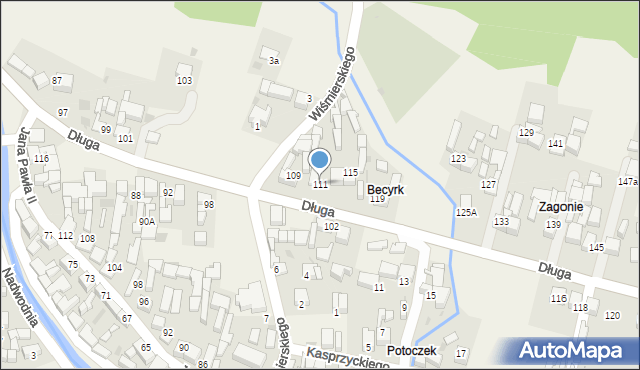 Łapsze Niżne, Długa, 111, mapa Łapsze Niżne