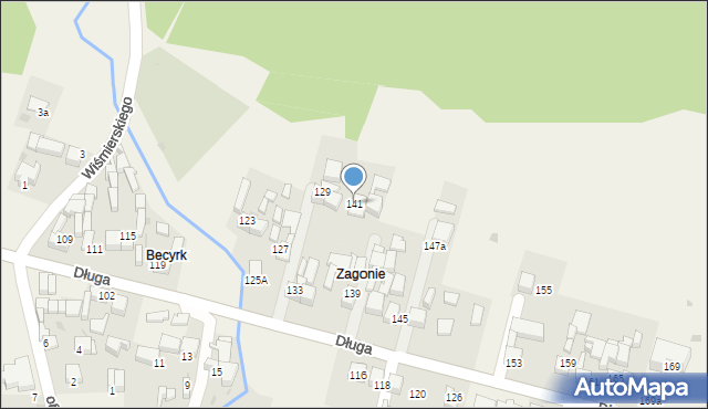 Łapsze Niżne, Długa, 141, mapa Łapsze Niżne