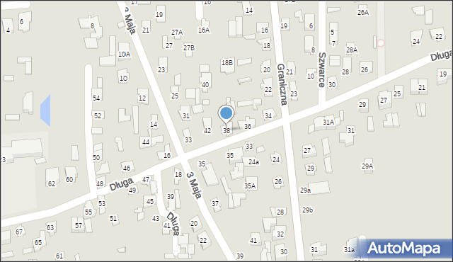 Łapy, Długa, 38, mapa Łapy