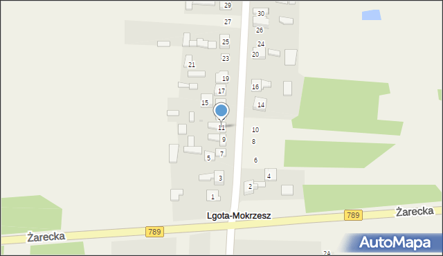 Lgota-Mokrzesz, Długa, 11, mapa Lgota-Mokrzesz