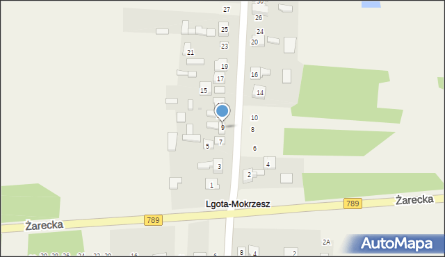 Lgota-Mokrzesz, Długa, 9, mapa Lgota-Mokrzesz