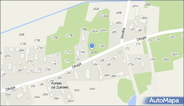 Lisia Góra, Długa, 181, mapa Lisia Góra