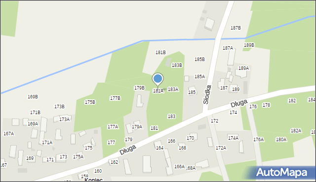 Lisia Góra, Długa, 181A, mapa Lisia Góra