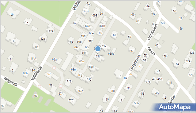 Łomianki, Długa, 63c, mapa Łomianki