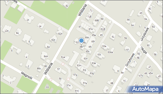 Łomianki, Długa, 69i, mapa Łomianki