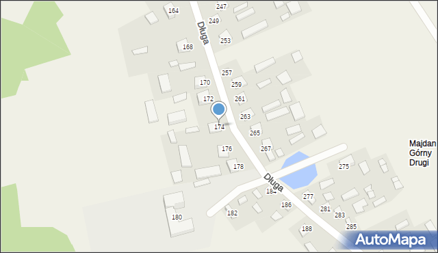 Majdan Górny, Długa, 174, mapa Majdan Górny