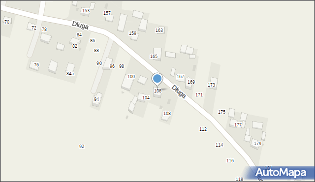 Masłomiąca, Długa, 106, mapa Masłomiąca
