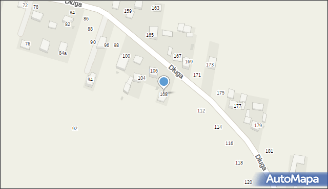 Masłomiąca, Długa, 108, mapa Masłomiąca