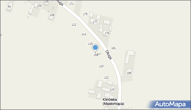 Masłomiąca, Długa, 118, mapa Masłomiąca