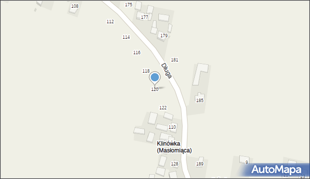 Masłomiąca, Długa, 120, mapa Masłomiąca