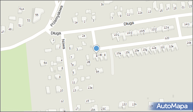 Mielec, Długa, 4, mapa Mielca