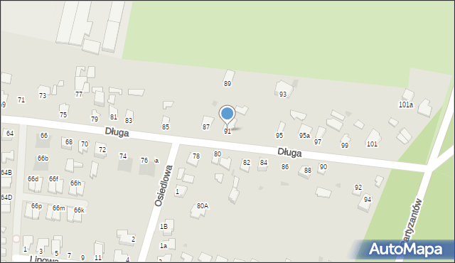 Mielec, Długa, 91, mapa Mielca