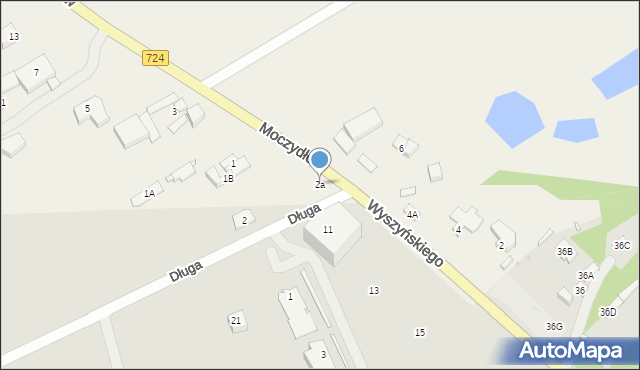 Moczydłów, Długa, 2a, mapa Moczydłów