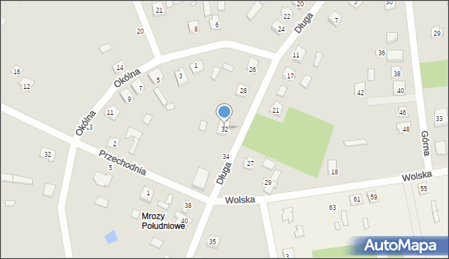 Mrozy, Długa, 32, mapa Mrozy