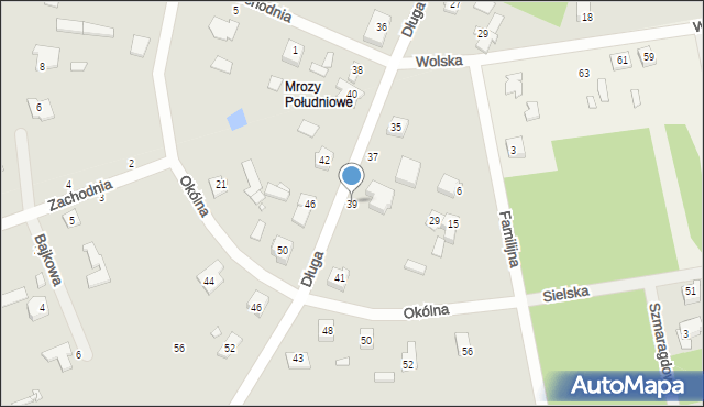 Mrozy, Długa, 39, mapa Mrozy