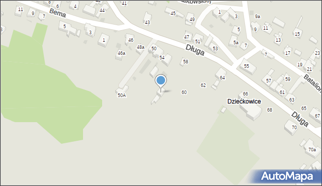 Mysłowice, Długa, 58, mapa Mysłowice