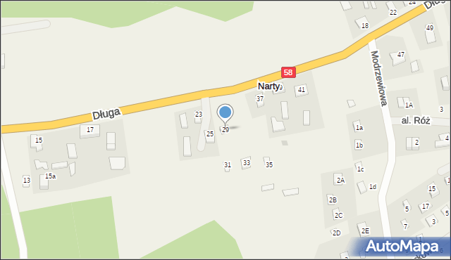 Narty, Długa, 29, mapa Narty