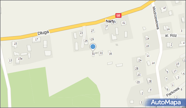 Narty, Długa, 31, mapa Narty