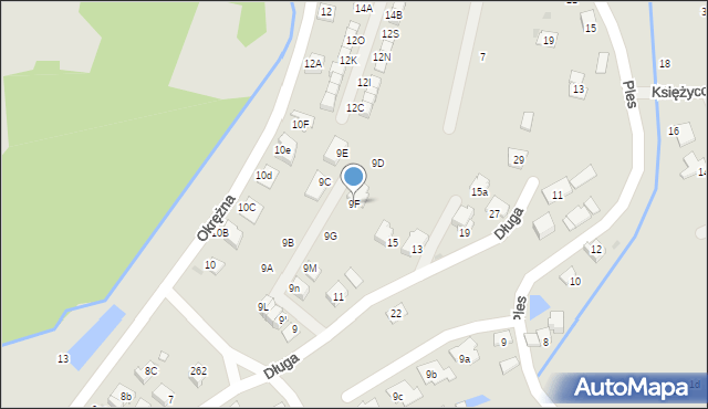 Niepołomice, Długa, 9F, mapa Niepołomice