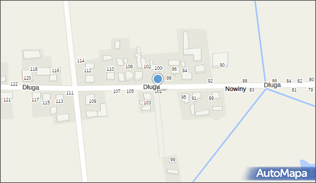 Nowiny, Długa, 101, mapa Nowiny