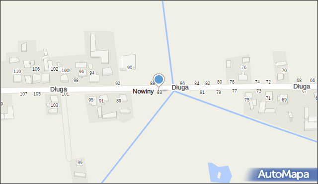 Nowiny, Długa, 83, mapa Nowiny