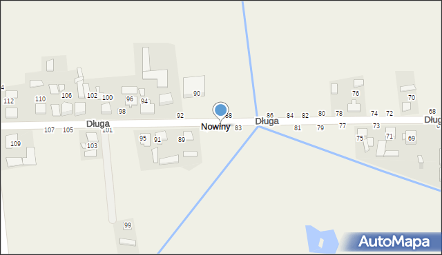 Nowiny, Długa, 85, mapa Nowiny