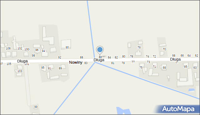 Nowiny, Długa, 86, mapa Nowiny