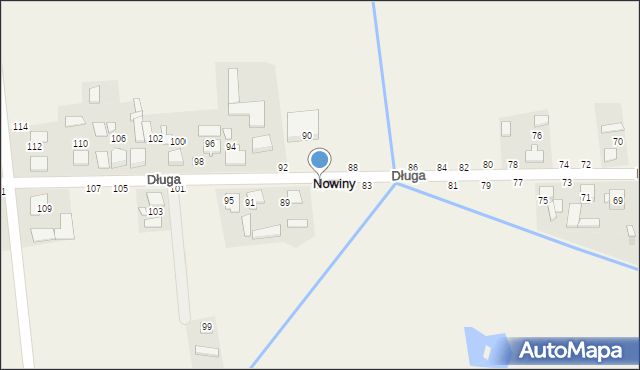 Nowiny, Długa, 87, mapa Nowiny