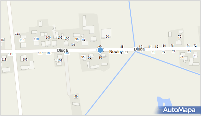 Nowiny, Długa, 89, mapa Nowiny