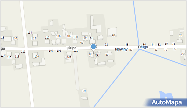 Nowiny, Długa, 93, mapa Nowiny