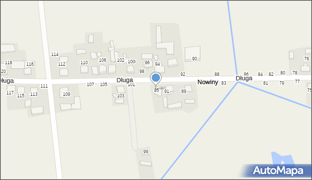 Nowiny, Długa, 95, mapa Nowiny