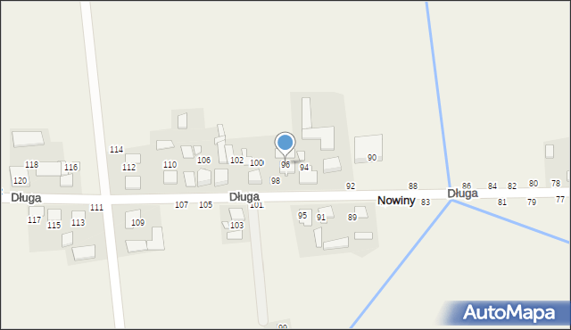 Nowiny, Długa, 96, mapa Nowiny