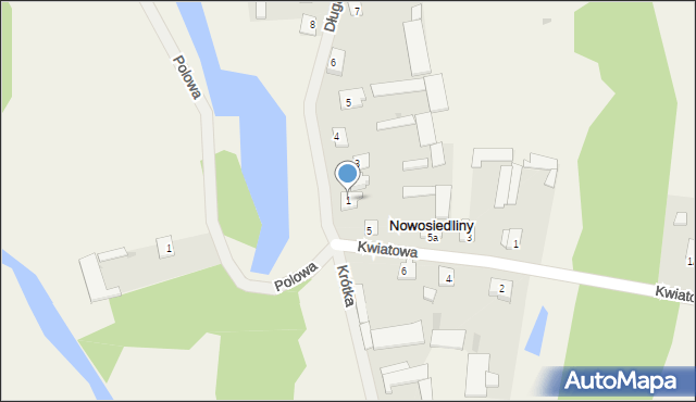 Nowosiedliny, Długa, 1, mapa Nowosiedliny