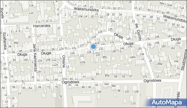 Nowy Targ, Długa, 128, mapa Nowego Targu