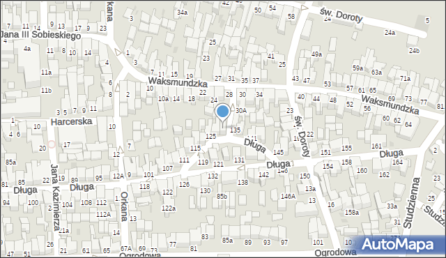 Nowy Targ, Długa, 129, mapa Nowego Targu