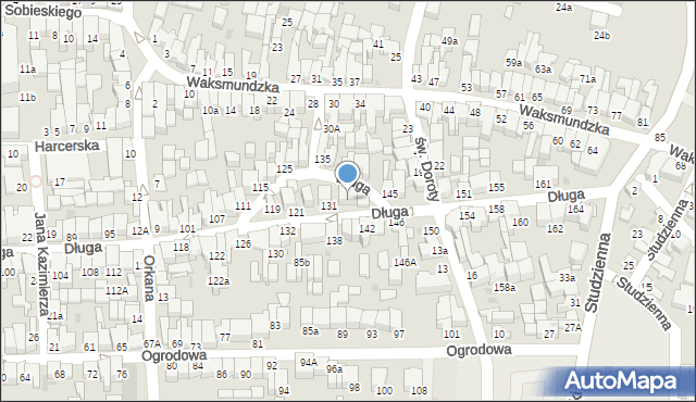 Nowy Targ, Długa, 133, mapa Nowego Targu