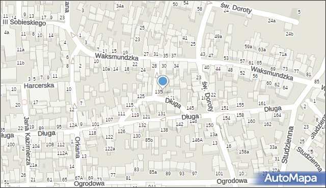 Nowy Targ, Długa, 137, mapa Nowego Targu