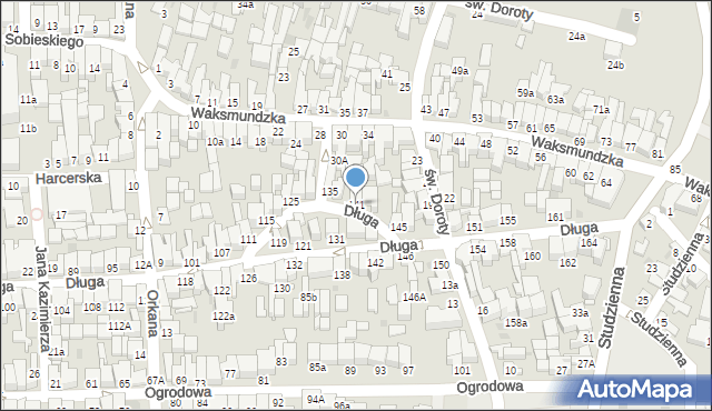 Nowy Targ, Długa, 141, mapa Nowego Targu