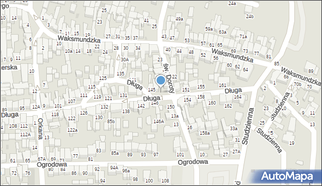 Nowy Targ, Długa, 149, mapa Nowego Targu