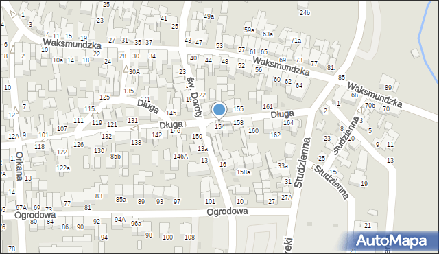 Nowy Targ, Długa, 154, mapa Nowego Targu