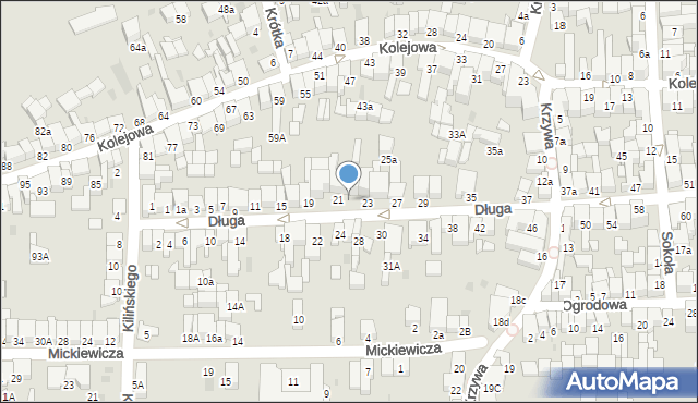 Nowy Targ, Długa, 21a, mapa Nowego Targu