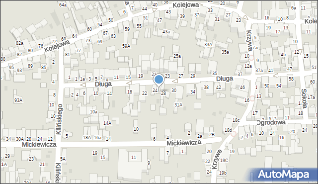 Nowy Targ, Długa, 26, mapa Nowego Targu