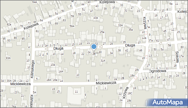 Nowy Targ, Długa, 28, mapa Nowego Targu