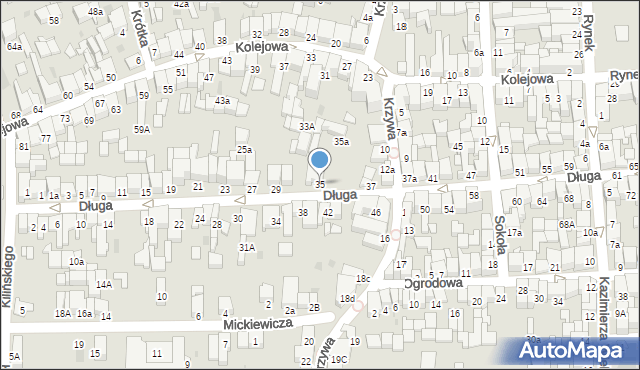 Nowy Targ, Długa, 35, mapa Nowego Targu