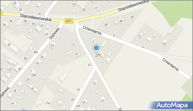 Okuniew, Długa, 1a, mapa Okuniew