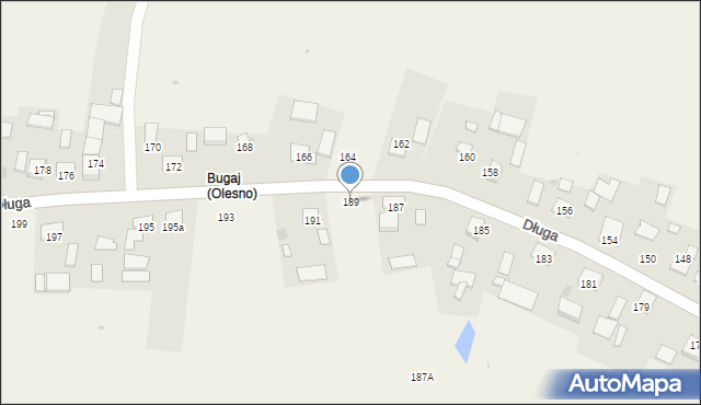 Olesno, Długa, 189, mapa Olesno