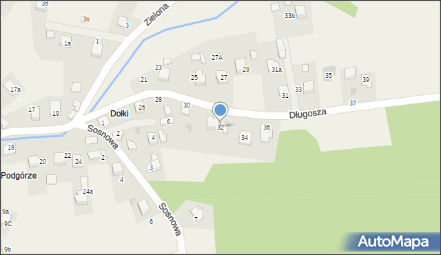 Olszyny, Długosza, 32, mapa Olszyny