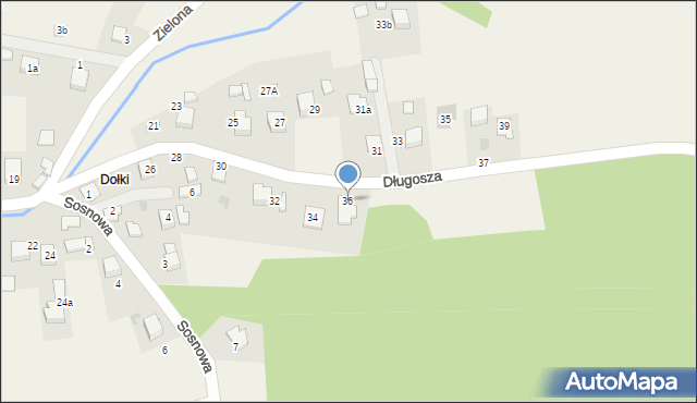 Olszyny, Długosza, 36, mapa Olszyny