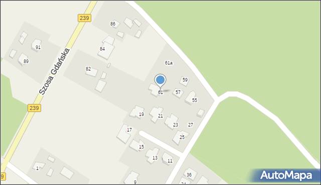 Osielsko, Długa, 61, mapa Osielsko