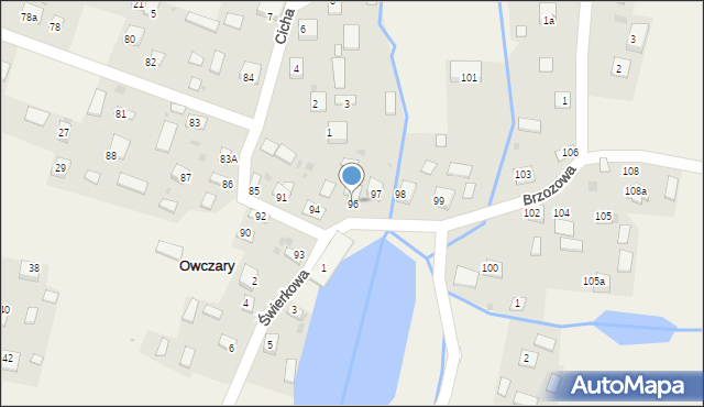 Owczary, Długa, 96, mapa Owczary